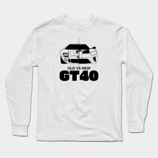 Old vs New GT40 Black Outline Long Sleeve T-Shirt